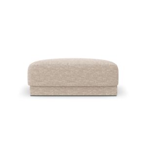 Micadoni Home Pouf 1 place en tissu chenille beige Beige 85x42x85cm