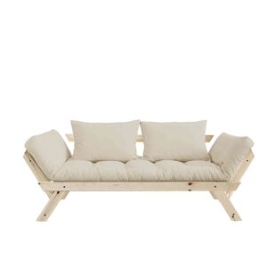 Karup Design Banquette futon en pin avec coussins Beige 206x37x80cm