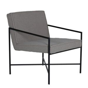 Meubles & Design Fauteuil minimaliste en tissu boucle et metal noir gris