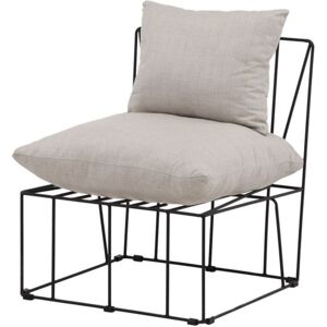 Meubles & Design Fauteuil moderne en tissu beige et metal noir