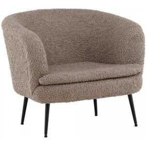 Meubles & Design Fauteuil arrondi en tissu boucle gris fonce