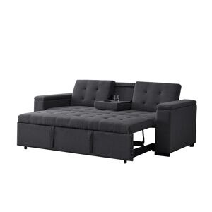 Concept Usine Canape convertible 3 places en tissu gris fonce