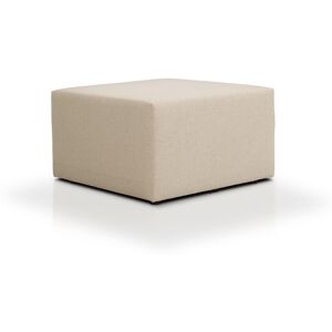 DIVA SALON Pouf carré 1 place en tissu beige clair