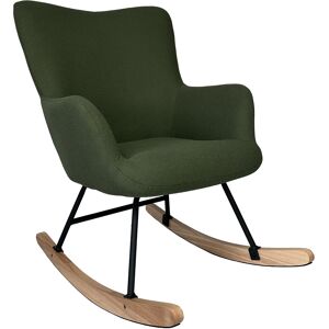 Happy Garden Fauteuil à bascule en tissu boucle vert kaki Vert 93x98x72cm