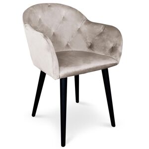 Menzzo Fauteuil velours taupe Taupe 58x81x60cm
