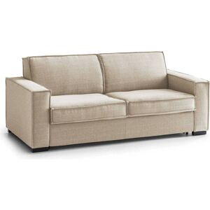 Talamo Italia Canapé fixe 3 places en tissu beige 180x95 cm - Publicité