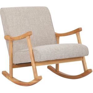 CLP Chaise à bascule avec accoudoirs et assise en tissu Crème Beige 92x82x67cm