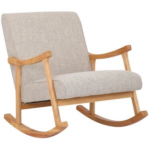 CLP Chaise à bascule avec accoudoirs et assise en tissu Crème