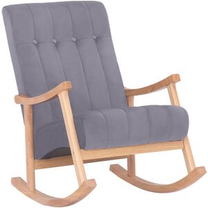 CLP Chaise à bascule avec accoudoirs et assise en velours Nature / Gris Gris 92x98x62cm