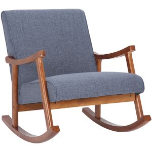 CLP Chaise à bascule avec accoudoirs et assise en tissu Bleu