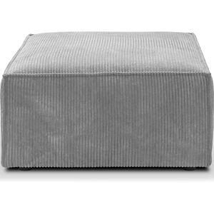 Homifab Pouf en velours côtelé gris clair Gris 80x42x80cm