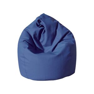 Dmora Pouf élégant en éco-cuir bleu