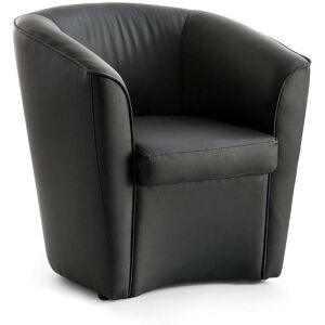 Talamo Italia Fauteuil lounge en éco-cuir noir Noir 60x60x70cm