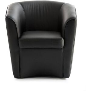 Talamo Italia Fauteuil lounge en éco-cuir noir - Publicité