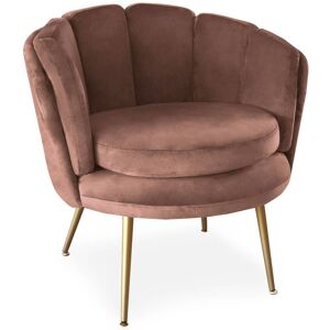 Menzzo Fauteuil arrondi velours rose - Publicité