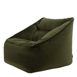 Icon Pouf fauteuil velours vert olive Vert 88x73x100cm