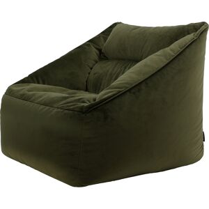 Icon Pouf fauteuil velours vert olive