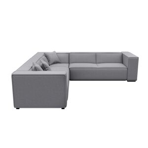 Sia Home Canapé grand angle tissu tramé gris clair