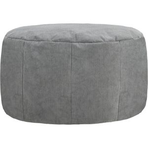 Icon Pouf en velours finement côtelé demi-lune gris anthracite Gris 50x39x75cm