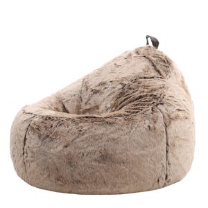 Icon Pouf fausse fourrure beige vison Marron 87x73x87cm