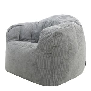 Icon Pouf fauteuil en velours finement côtelé gris