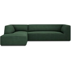 Micadoni Home Canapé d'angle gauche 4 places en tissu structurel vert Vert 273x69x180cm