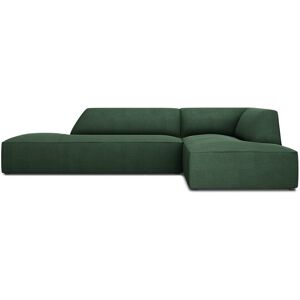 Micadoni Home Canapé d'angle droit 4 places en tissu structurel vert Vert 273x69x180cm