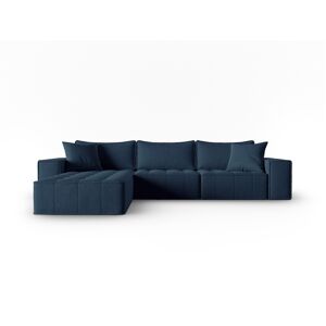 Micadoni Home Canapé d'angle gauche 5 places en tissu structurel blue jeans Bleu 292x78x190cm