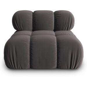 Micadoni Home Chauffeuse en tissu velours gris fonce