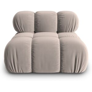 Micadoni Home Chauffeuse en tissu velours beige Beige 94x63x94cm