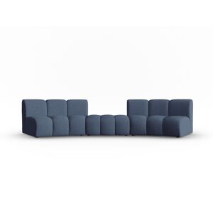 Micadoni Home Canapé arrondi 5 places en tissu chenille bleu