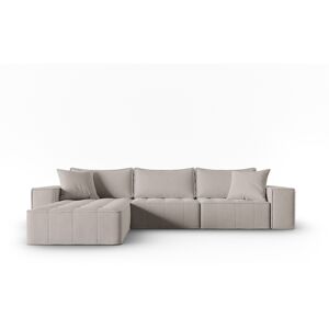 Micadoni Home Canapé d'angle gauche 5 places en tissu structurel gris clair Gris 292x78x190cm