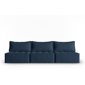 Micadoni Home Canape modulable 5 places en tissu structurel blue jeans