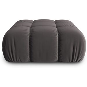 Micadoni Home Pouf 1 place en tissu velours gris foncé