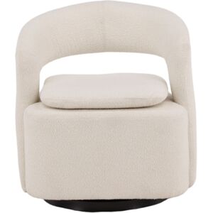 Meubles & Design Fauteuil pivotant moderne en tissu boucle blanc