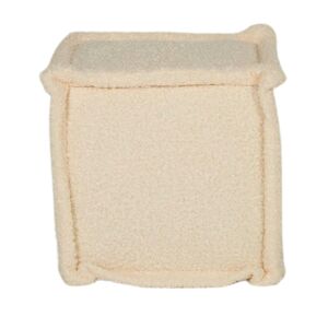 Meubles & Design Pouf en tissu boucle beige forme cube 40cm