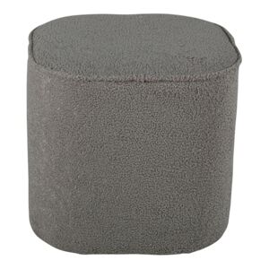 ebuy24 Pouf cube en tissu boucle gris