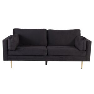 Meubles & Design Canape 3 places en velours et pied en metal noir