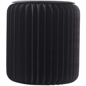 Ideanature Pouf design en carton plie 35 cm noir