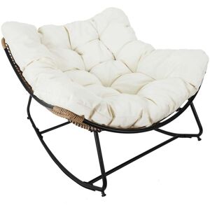 The Home Deco Factory Fauteuil de jardin a bascule avec coussin tulum