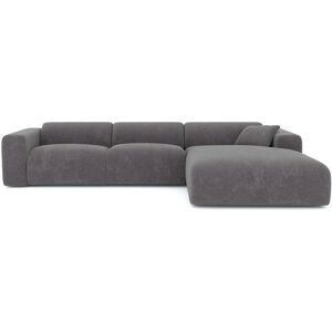 Sia Home Canape grand angle droit velours texture gris