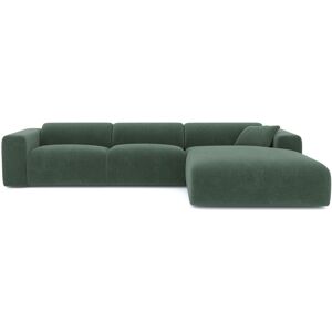 Sia Home Canape grand angle droit velours texture vert emeraude