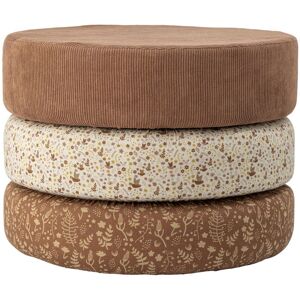 Bloomingville Pouf coffre rond en tissu D43cm marron - Publicité