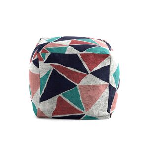 Rodier Pouf carre impression digitale moderne et multicolore 50x50x50 cm Gris 50x50x50cm