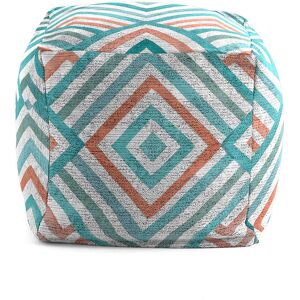 Rodier Pouf carre impression digitale design geometrique 50x50x50 cm