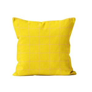 Coast And Valley Coussin motif velours jaune rose 60x60cm