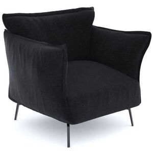 Sia Home Fauteuil velours texturé anthracite - Publicité