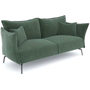 Sia Home Canape 3 places velours texture vert emeraude