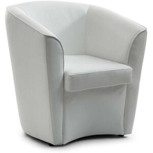 Talamo Italia Fauteuil lounge en similcuir blanc