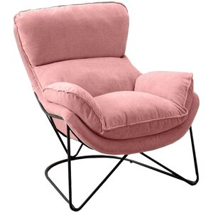 Mathi Design Fauteuil en velours rose Rose 95x87x79cm